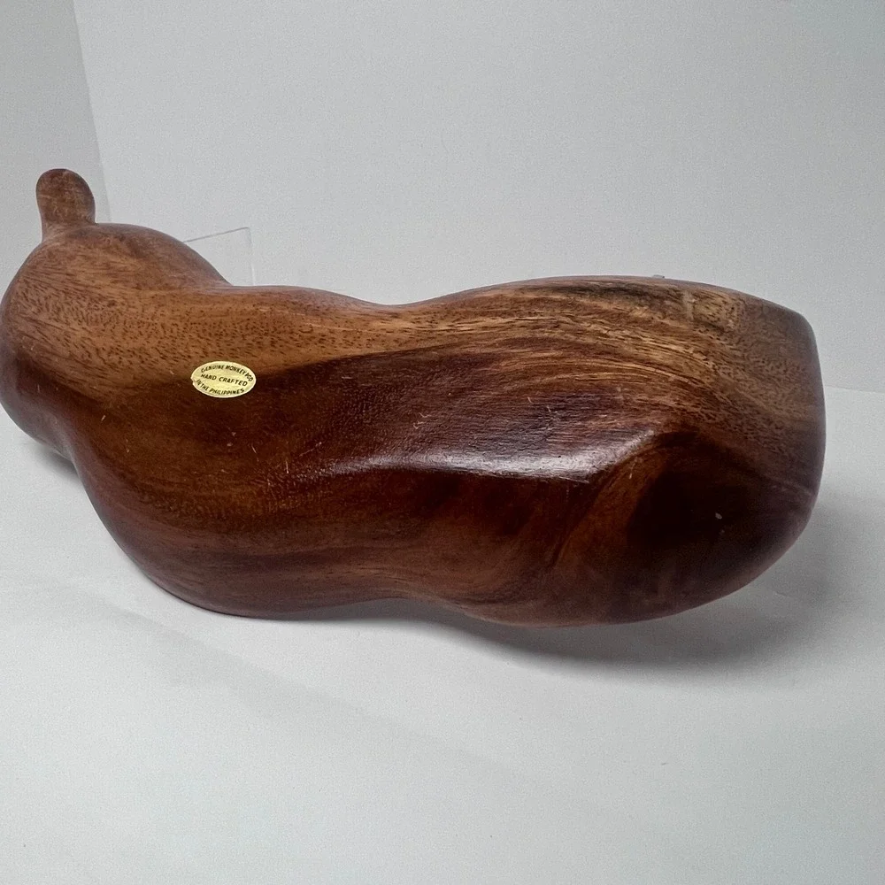 VTG Pea Pod Hand‎ Crafted 3 Section Divided Serving Tray Wood MCM Monkey Pod